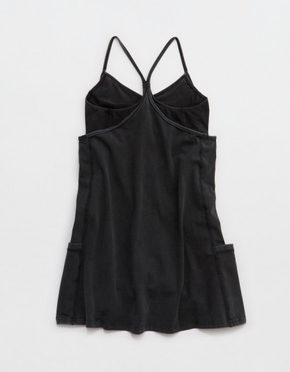 OFFLINE By Aerie OG Cotton Racerback Mini Dress - Washed Black
