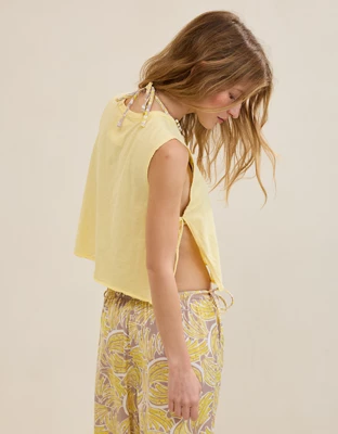 Aerie Happiest Side Tie Tank - Citron