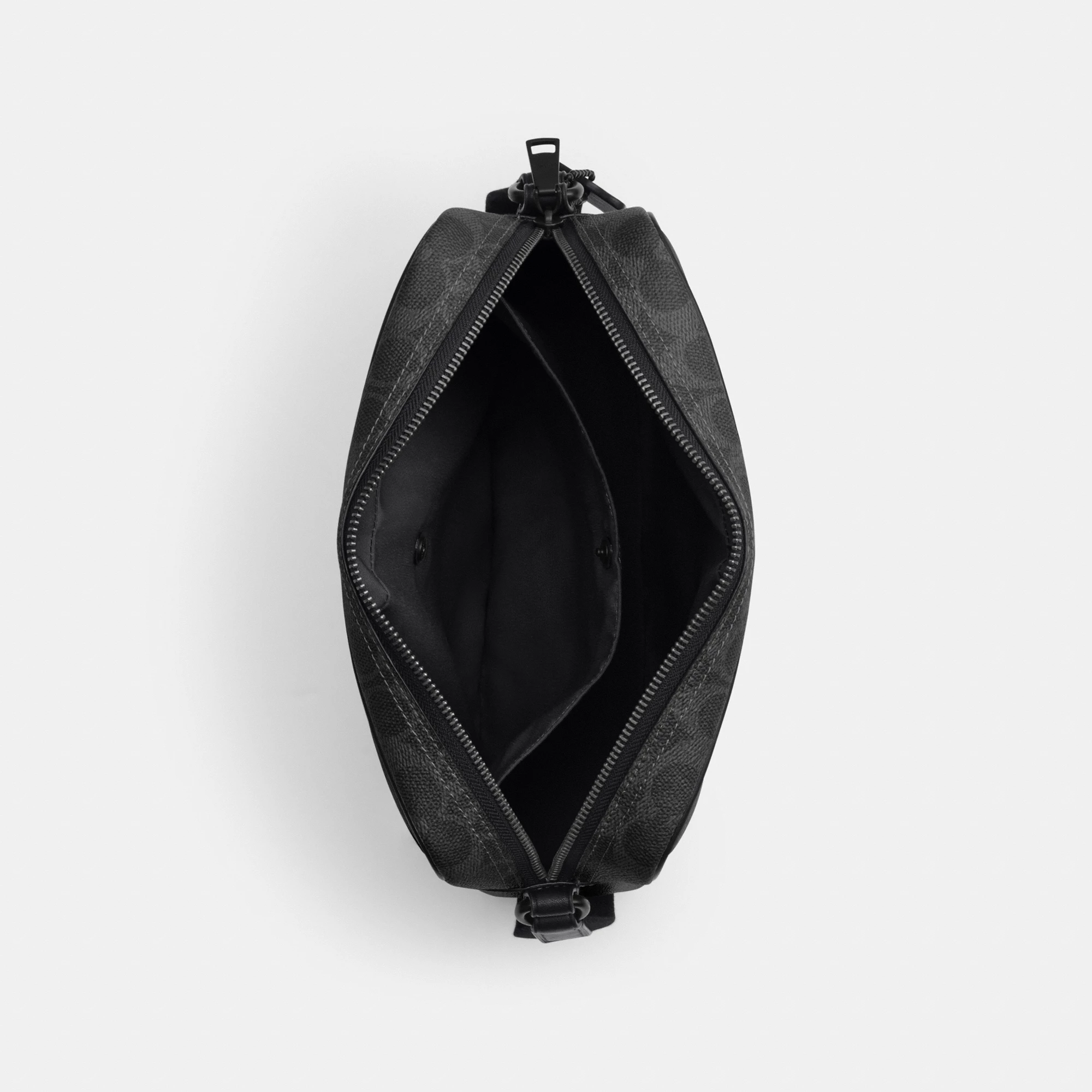 COACH®,Colton Crossbody Bag 25 In Signature Canvas,Leather,Canvas,Recycled Polyester,Polyester,Crossbody,Logo,Adjustable,S...,Black,Inside View,Top View