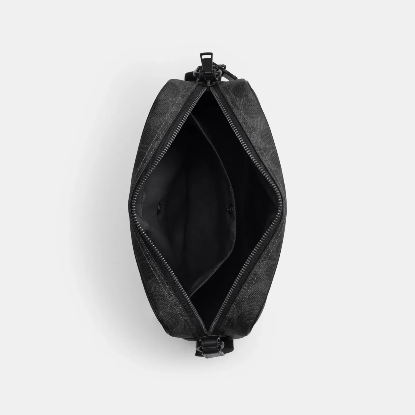 COACH®,Colton Crossbody Bag 25 In Signature Canvas,Leather,Canvas,Recycled Polyester,Polyester,Crossbody,Logo,Adjustable,S...,Black,Inside View,Top View