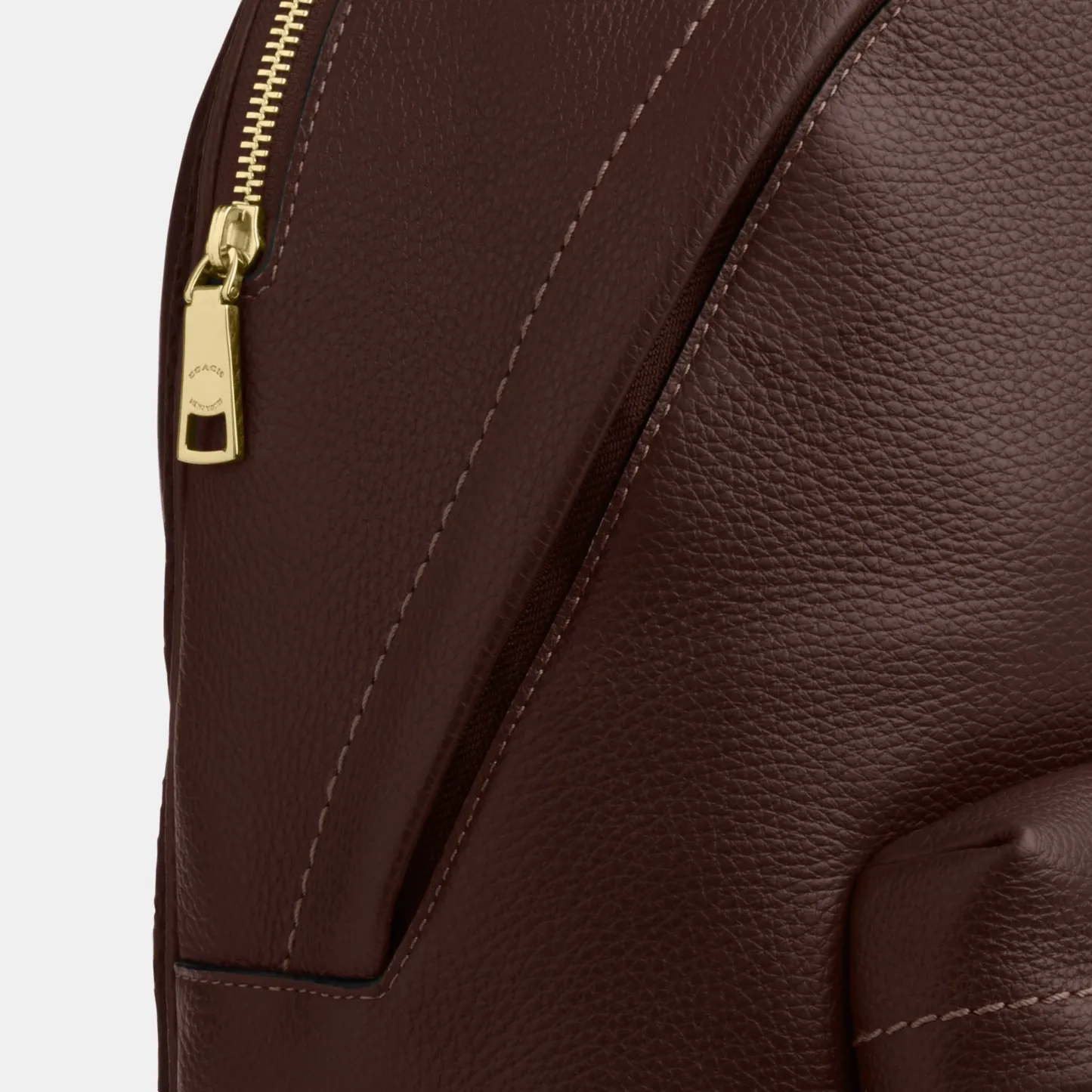 COACH®,Taylor Small Backpack,Recycled Polyester,Leather,Lining Recycled Polyester,Polyester,Backpack,Metal,Logo,Lined,Padd...,Brown,Closer View