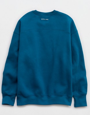 OFFLINE By Aerie Cloud Fleece Oversized Crewneck Sweatshirt - Twilight Blue