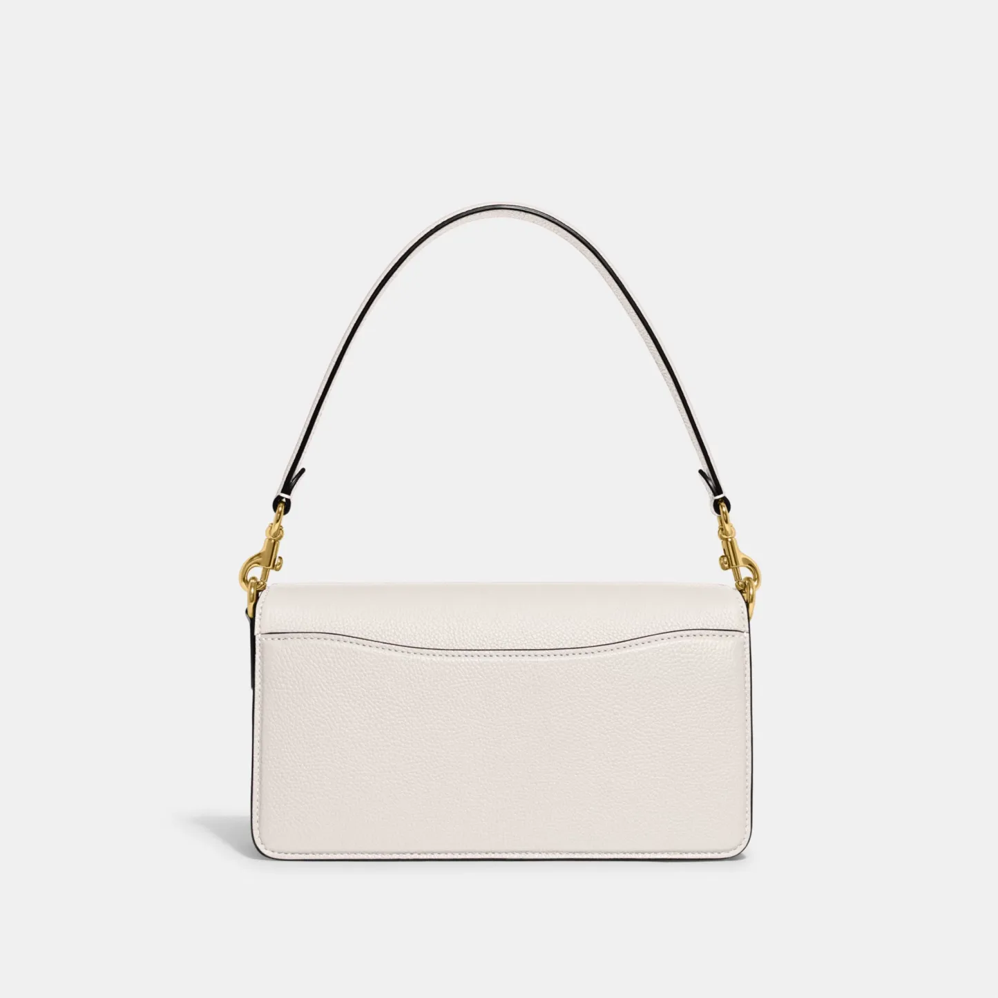 COACH®,Tabby Shoulder Bag 26,Leather,Shoulder Bag,Crossbody,Logo,Gusset,Gold Metal,Casual,White,Back View