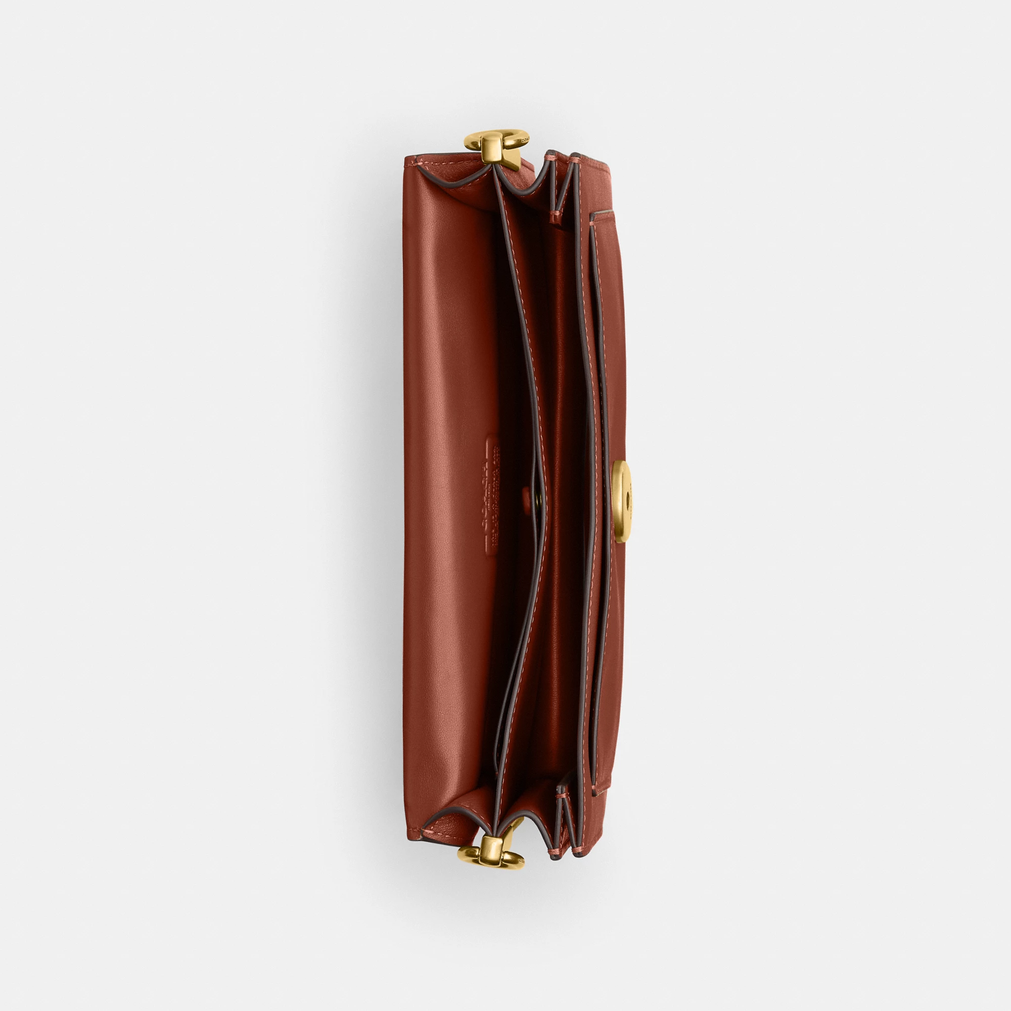 COACH®,Tabby Shoulder Bag 26,Leather,Shoulder Bag,Logo,Metal,Compact,Brass,Casual,Brown,Inside View,Top View