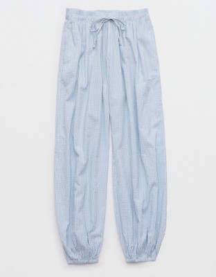 Aerie Seersucker Balloon Pant - Monaco Blue