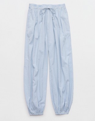Aerie Seersucker Balloon Pant - Monaco Blue