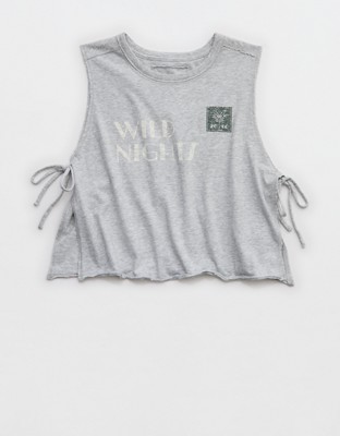 Aerie Happiest Side Tie Tank - Medium Heather Gray