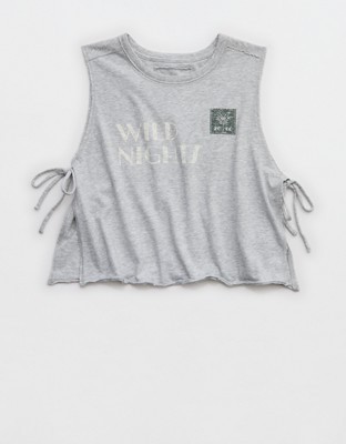Aerie Happiest Side Tie Tank - Medium Heather Gray