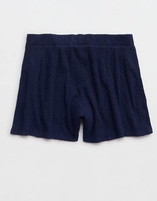 Aerie Textured Rib Short - Navy