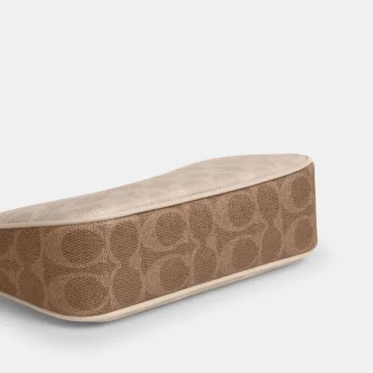 COACH®,Nolita 19 In Blocked Signature Canvas,Shoulder Bag,Logo,Casual,Beige,Outsole View