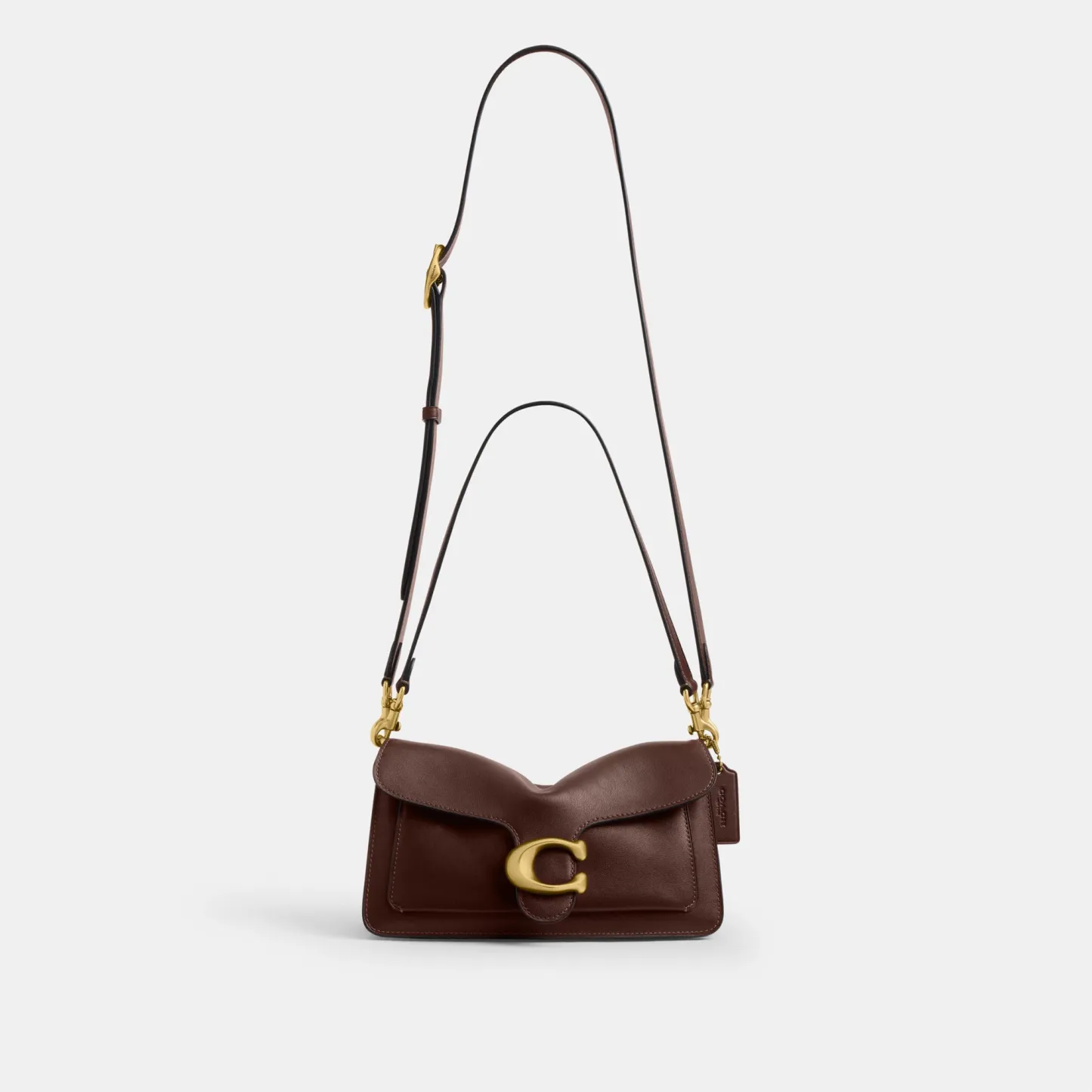 COACH®,Tabby Shoulder Bag 26,Leather,Shoulder Bag,Logo,Metal,Compact,Brass,Casual,Brown