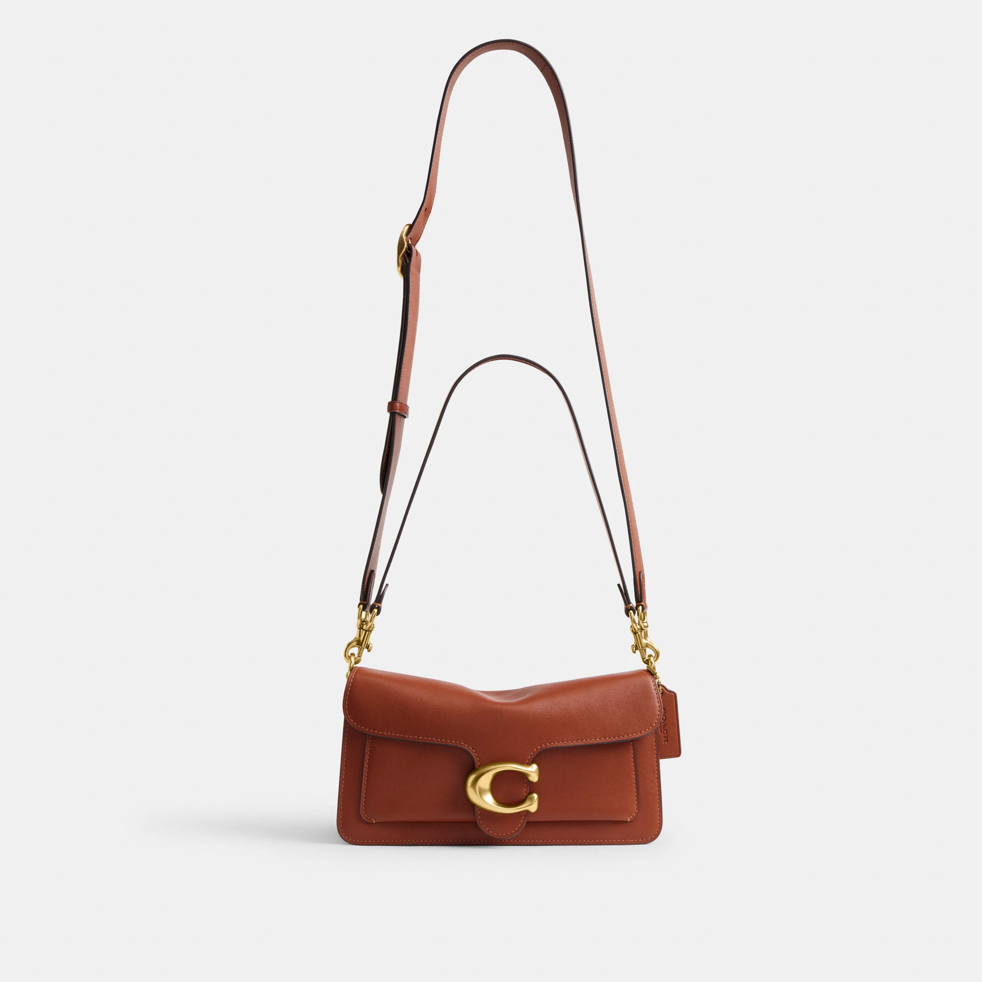 COACH®,Tabby Shoulder Bag 26,Leather,Shoulder Bag,Logo,Metal,Compact,Brass,Casual,Brown