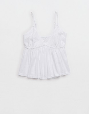 Aerie Happiest Babydoll Tank Top - White