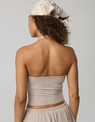 OFFLINE By Aerie OG Cotton Halter Tank Top - Stone Harbor