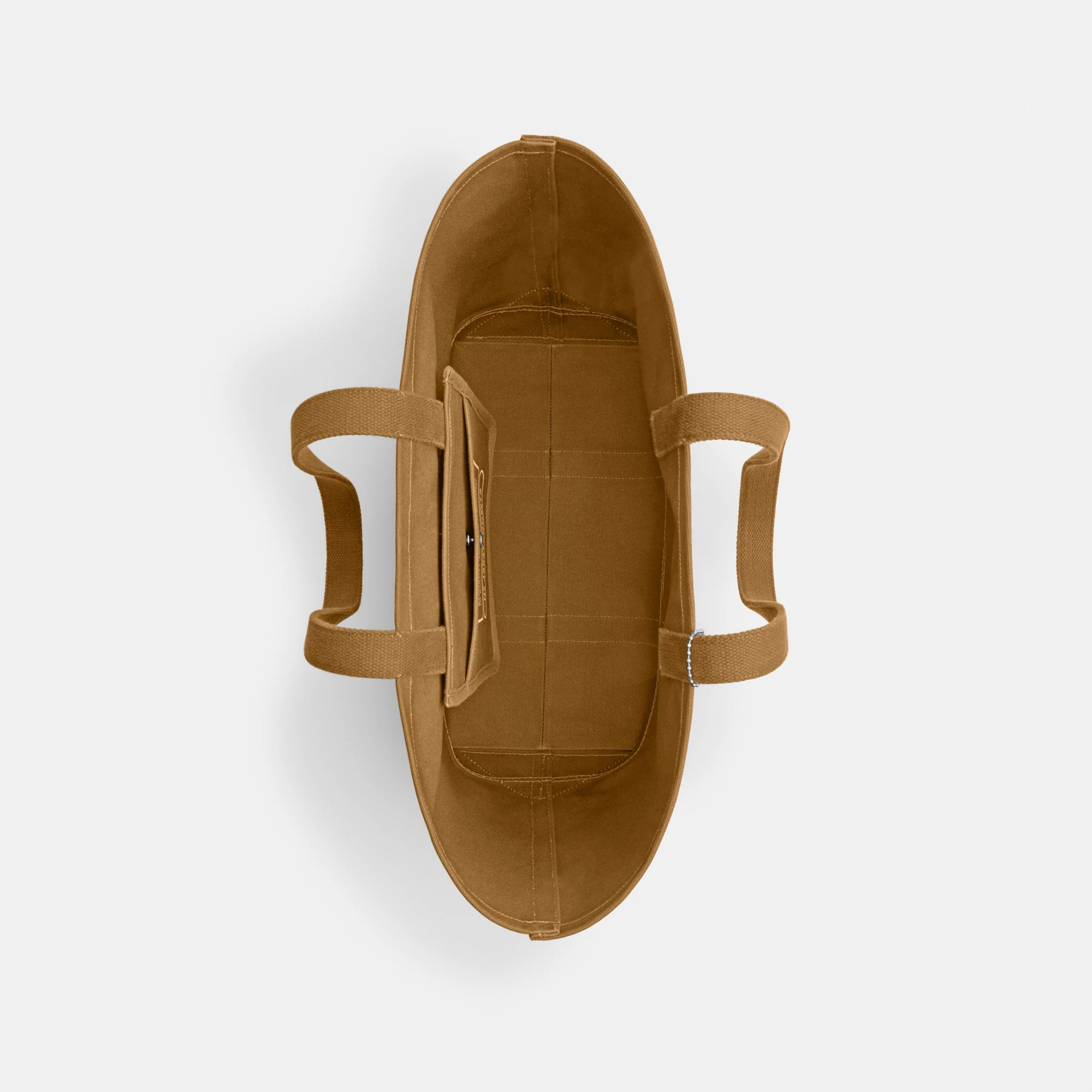 COACH®,Utility Tote,Canvas,Leather,Tote,Word Embellishment,Logo,Sustainable,Casual,Brown,Inside View,Top View