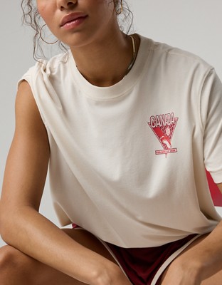 FWC26™ OFFLINE By Aerie Let's Stretch Oversized T-Shirt - Deep Ruby