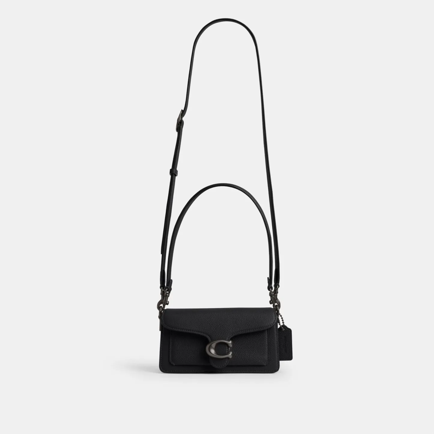 COACH®,Tabby Shoulder Bag 20,Leather,Shoulder Bag,Embossed,Metal,Logo,Day Party,Black