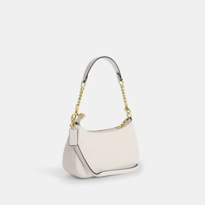 COACH®,Teri Shoulder Bag,Shoulder Bag,Chain Detail,Metal,Logo,Casual,White,Angle View
