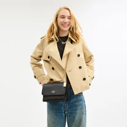 COACH®,Klare Crossbody Bag In Signature Canvas,Crossbody,Chain Detail,Pattern,Day Party,Black