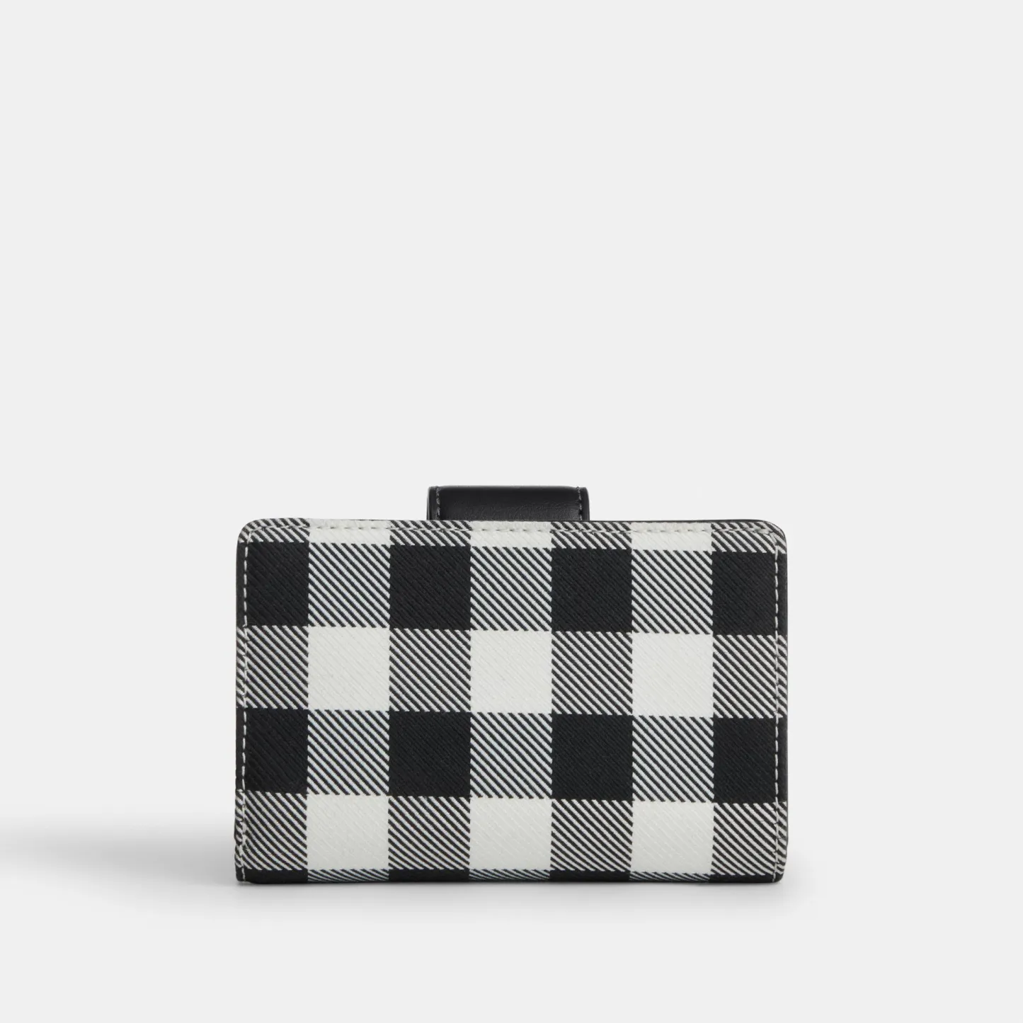 COACH®,Medium Corner Zip Wallet With Gingham Print,,Back View