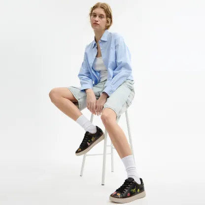 COACH®,Rexy 10 Th Birthday High Line Sneaker With Sticker Print,,Detail View
