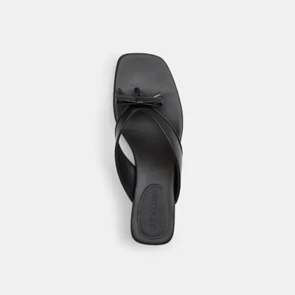 Bow Thong Kitten Heel - BLK - view 4