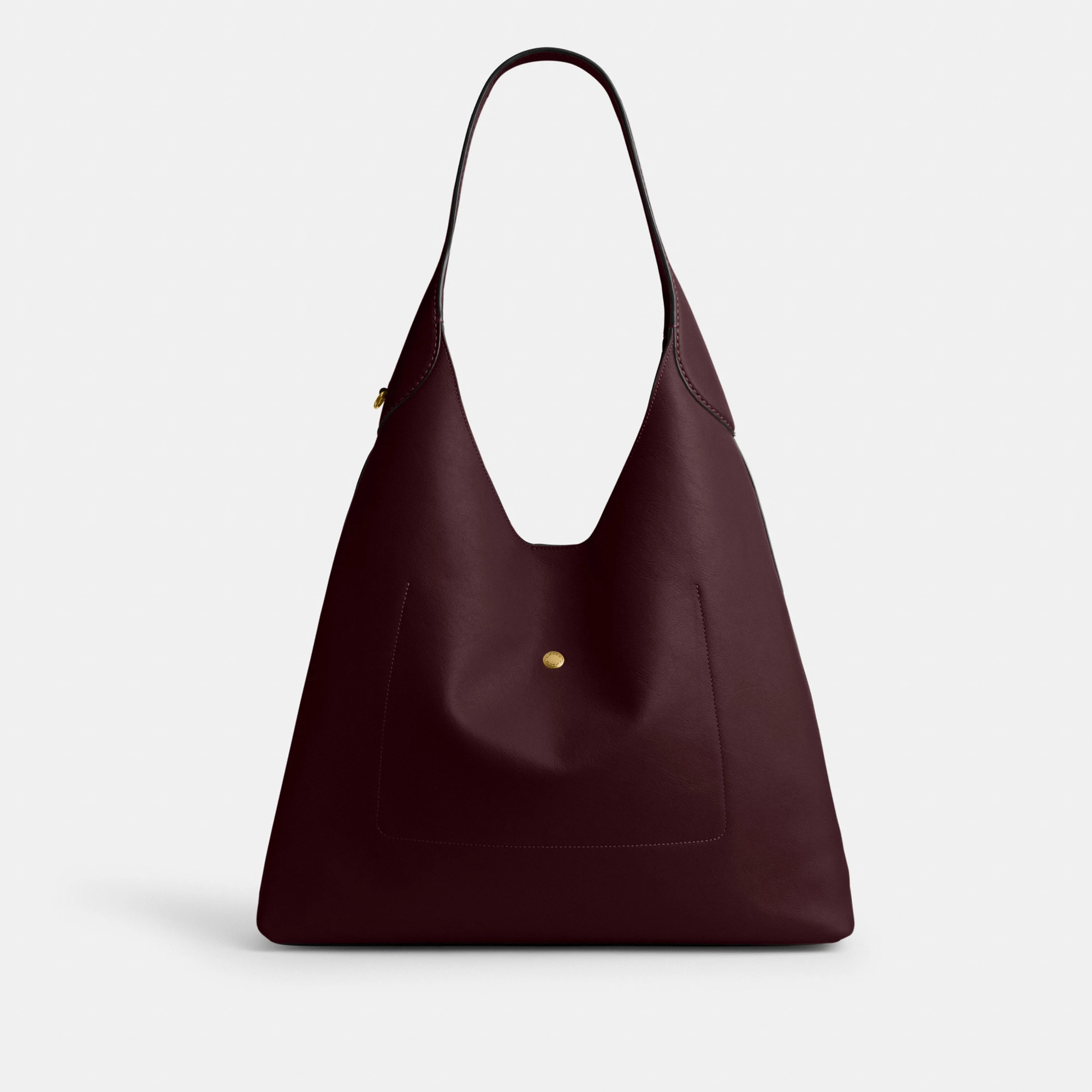 COACH®,Brooklyn Shoulder Bag 39,Hobo,Logo,Word Embellishment,Embossed,Casual,Maroon,Back View