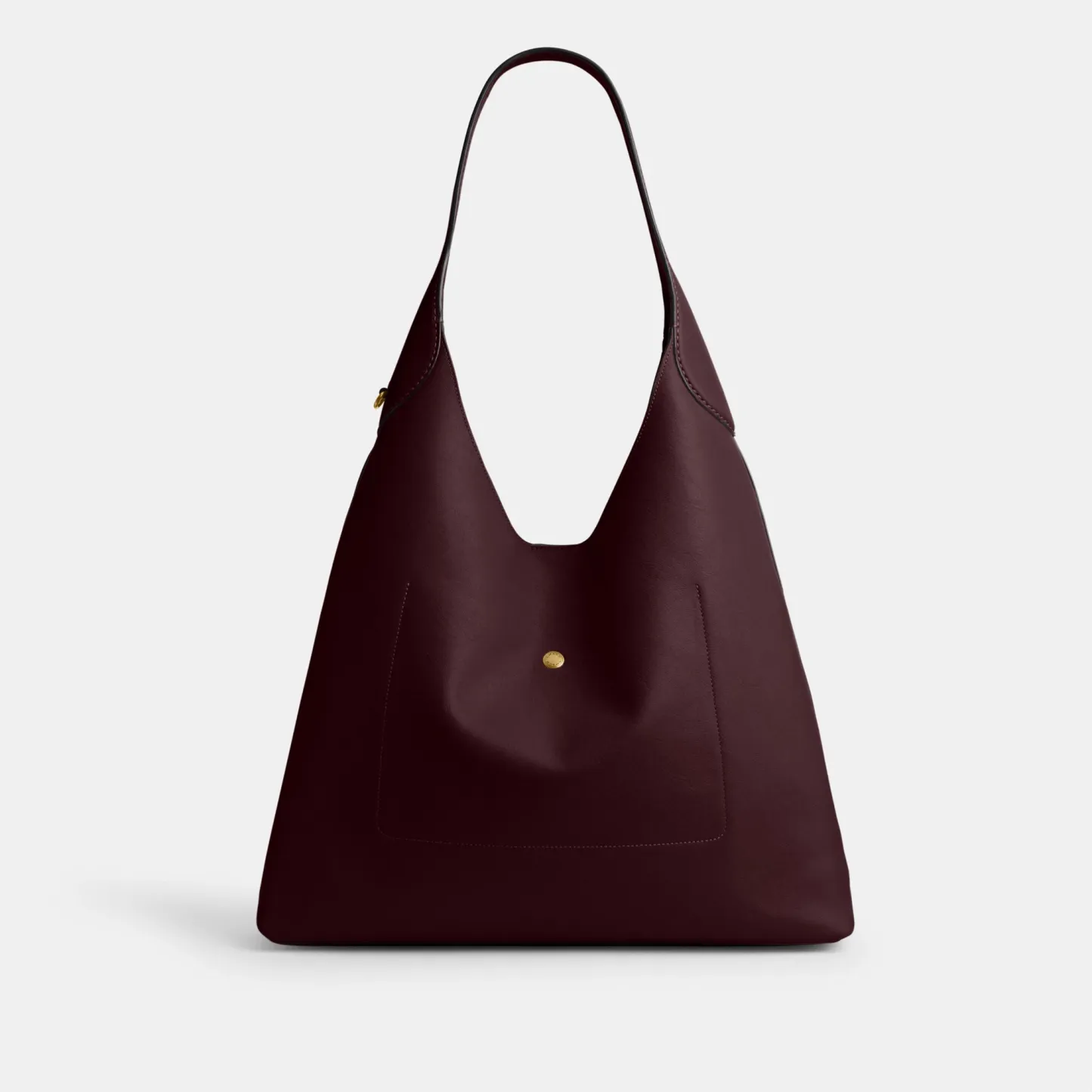 COACH®,Brooklyn Shoulder Bag 39,Hobo,Logo,Word Embellishment,Embossed,Casual,Maroon,Back View