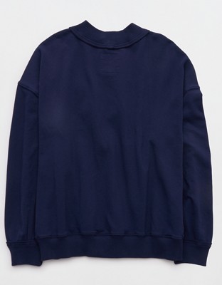 Aerie Alumni Mockneck Sweatshirt - Navy