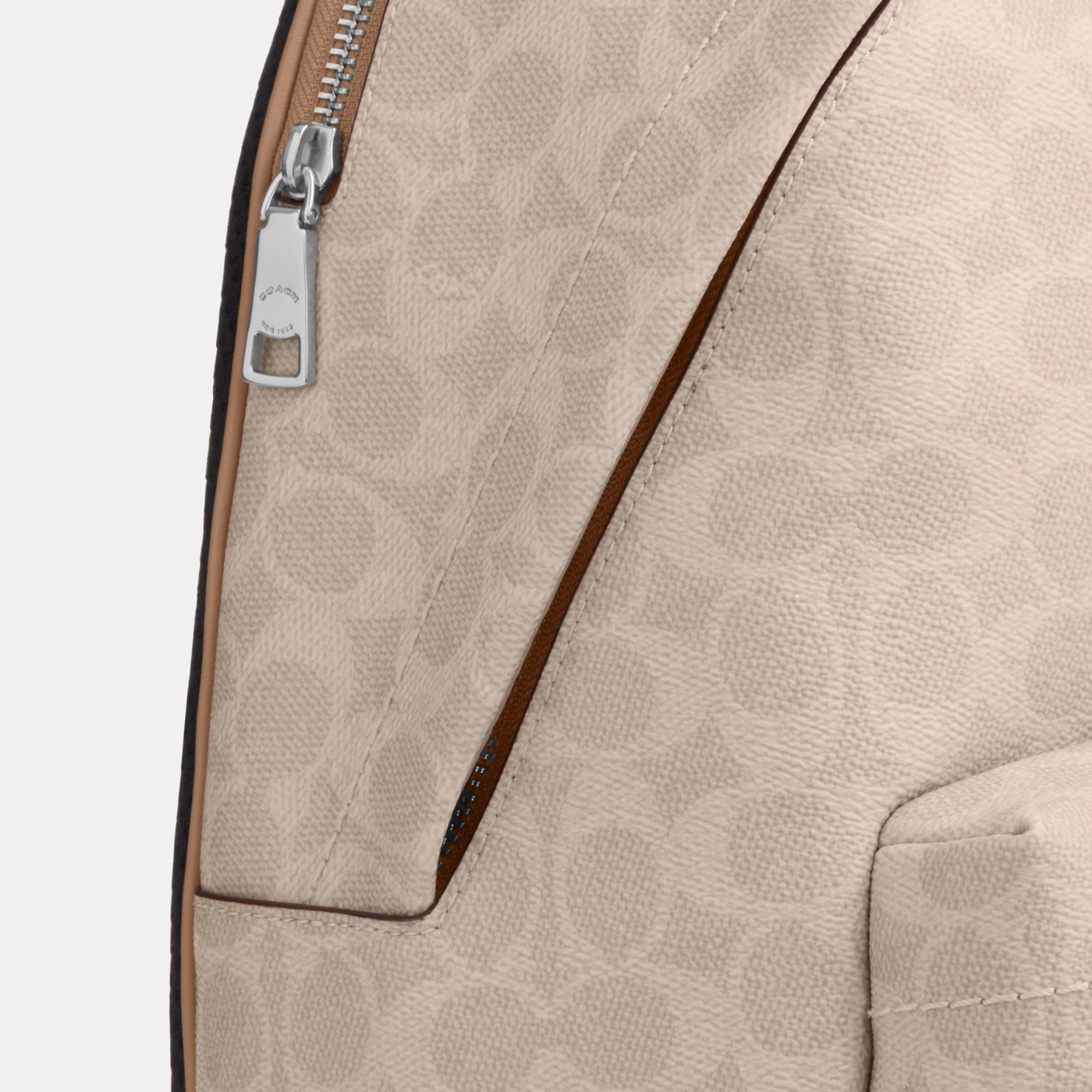 COACH®,Taylor Small Backpack In Signature Canvas,Recycled Polyester,Canvas,Backpack,Metal,Logo,Adjustable,Gold Metal,Casual,Beige,Closer View