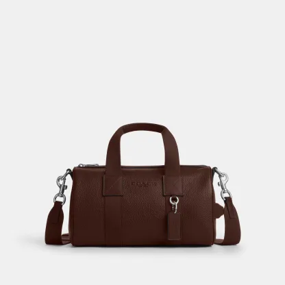 COACH®,Explorer Duffle Bag 28,Leather,Duffle Bag,Logo,Father's Day,Brown,Front View