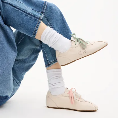 COACH®,Soft Sneaker,Rubber,Leather,Casual,Low Top,Fabric,Perforated,Logo,Pull Tab,Casual,Cream,Detail View
