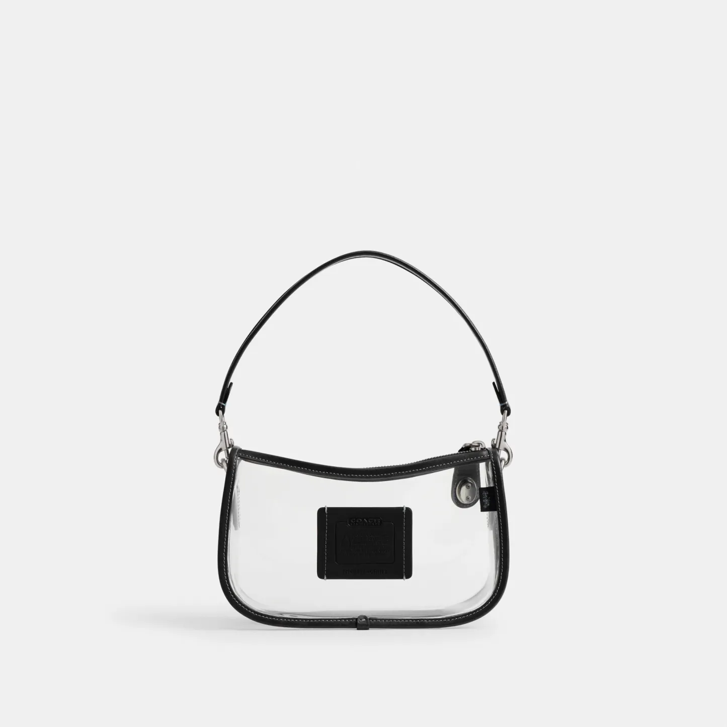 COACH®,Stadium Swinger Bag,Leather,Shoulder Bag,Sheer,Piping,Applique,Casual,White,Back View