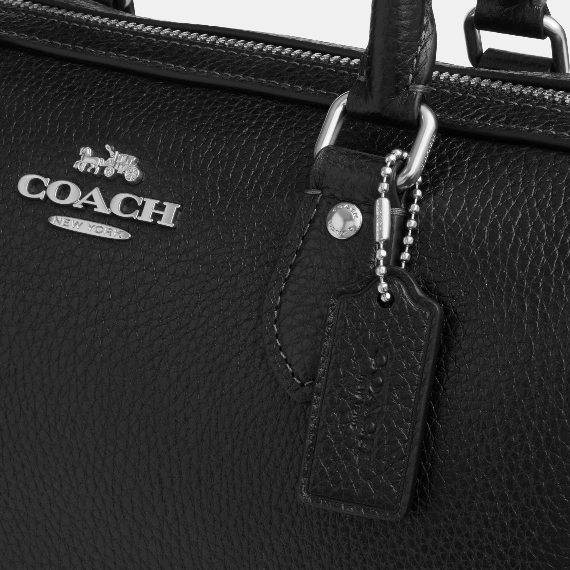 COACH®,Rowan Satchel Bag,Satchel,Logo,Casual,Work,Black,Closer View