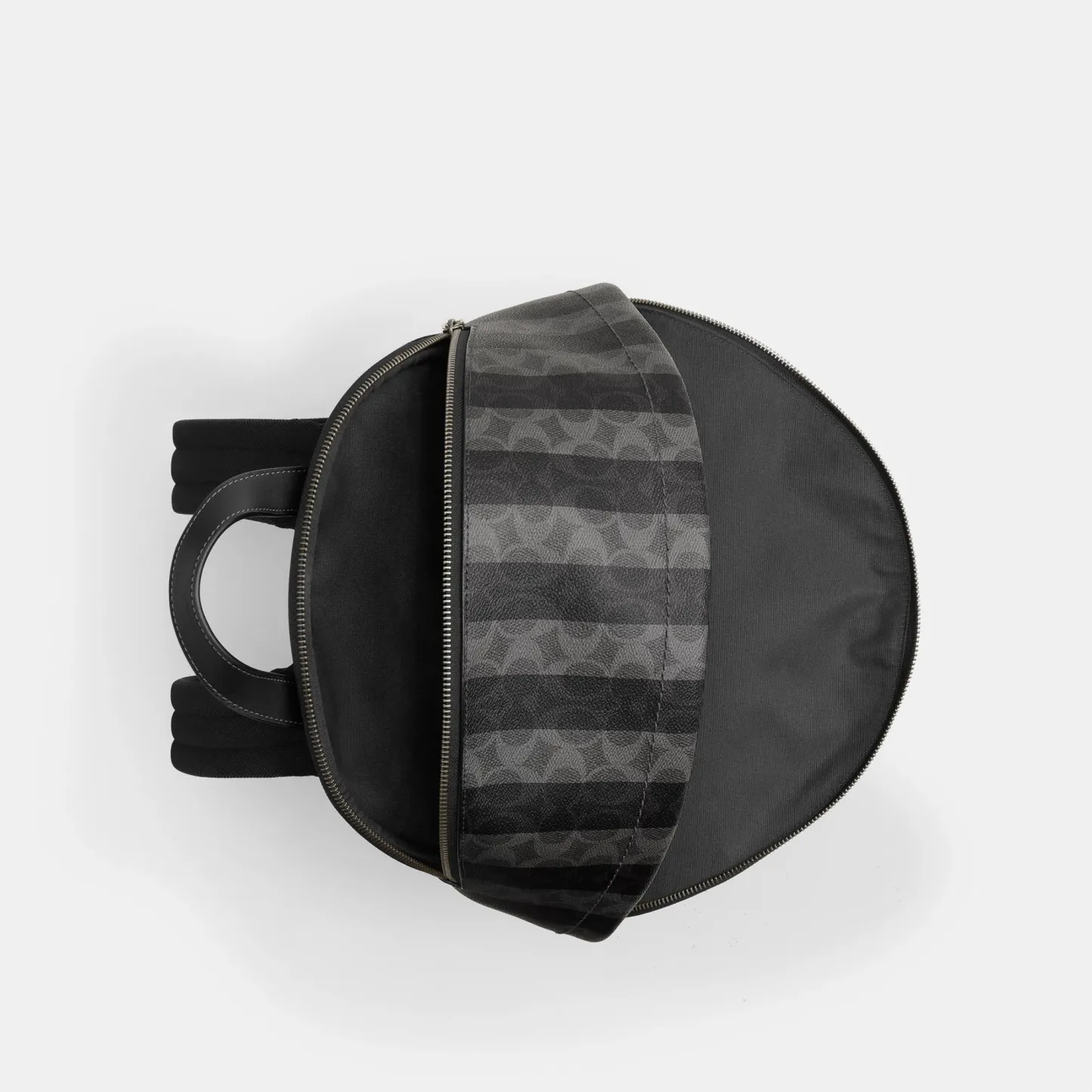 COACH®,Taylor Backpack In Signature Canvas With Stripes,Black,Inside View,Top View