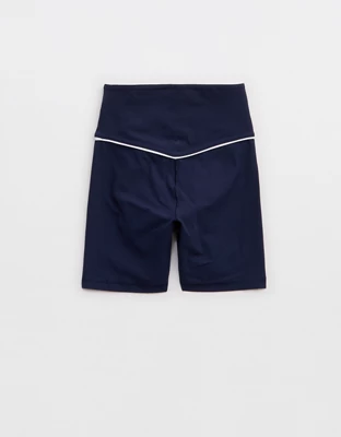 OFFLINE By Aerie Real Me XTRA High Waisted 5" Rib Piping Bike Short - Royal Navy