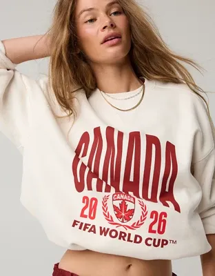 FWC26™ OFFLINE By Aerie Cloud Fleece Oversized Crewneck Sweatshirt - Deep Ruby