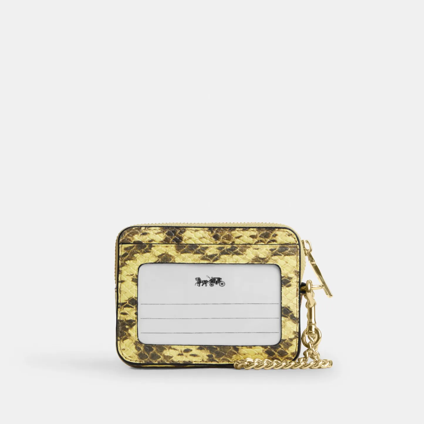 COACH®,Zip Card Case,Yellow,Back View