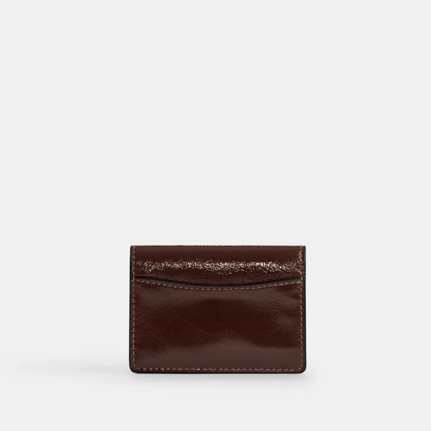 COACH®,Card Case With Charms,Leather,Card Case,Logo,Silver Metal,Casual, Father's Day,Brown,Back View