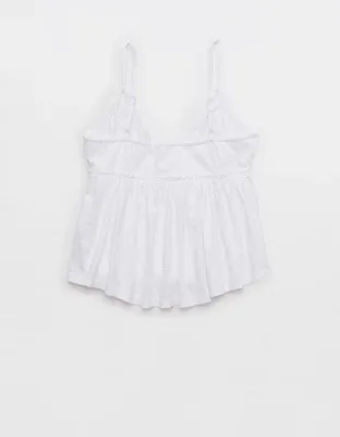 Aerie Happiest Babydoll Tank Top - White