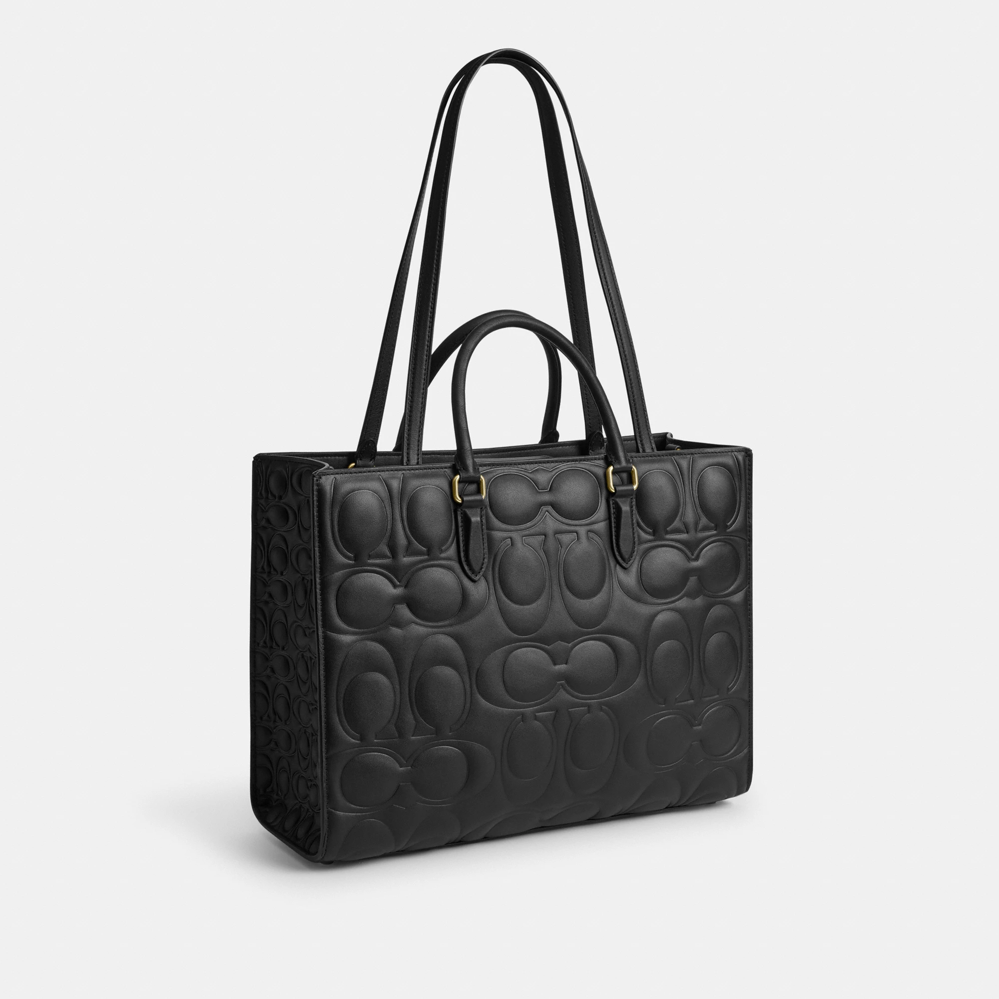 Maggie Tote Bag In Signature Leather - IMBLK - view 4