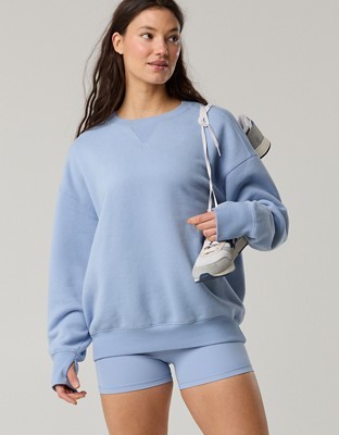 OFFLINE By Aerie Cloud Fleece Oversized Crewneck Sweatshirt - Monaco Blue