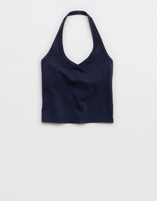 OFFLINE By Aerie OG Cotton Halter Tank Top - Royal Navy