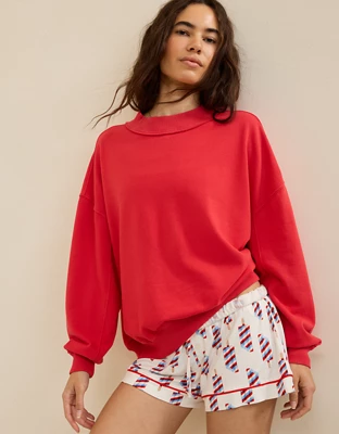 Aerie Alumni Mockneck Sweatshirt - Chilly Red