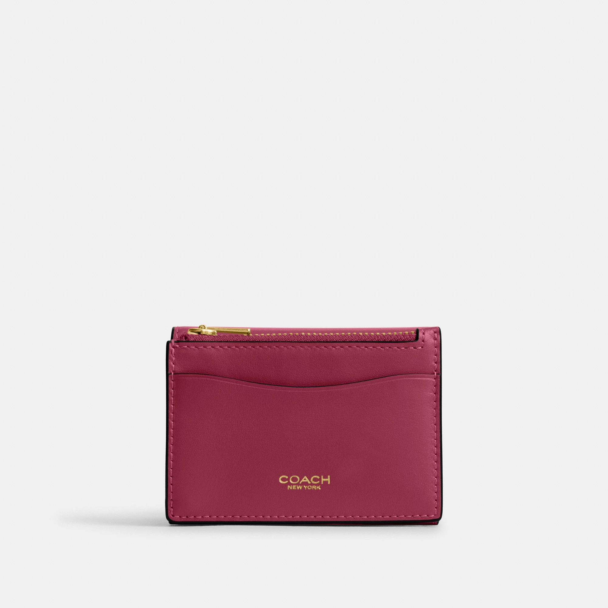 COACH®,Essential Card Holder Wallet,Leather,Calfskin Leather,Card Case,Bi Fold,Logo,Metal,Casual,,Back View