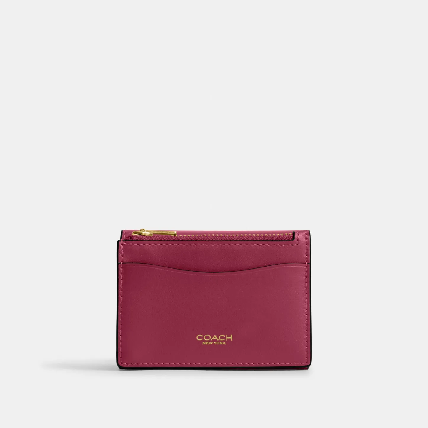 COACH®,Essential Card Holder Wallet,Leather,Calfskin Leather,Card Case,Bi Fold,Logo,Metal,Casual,,Back View