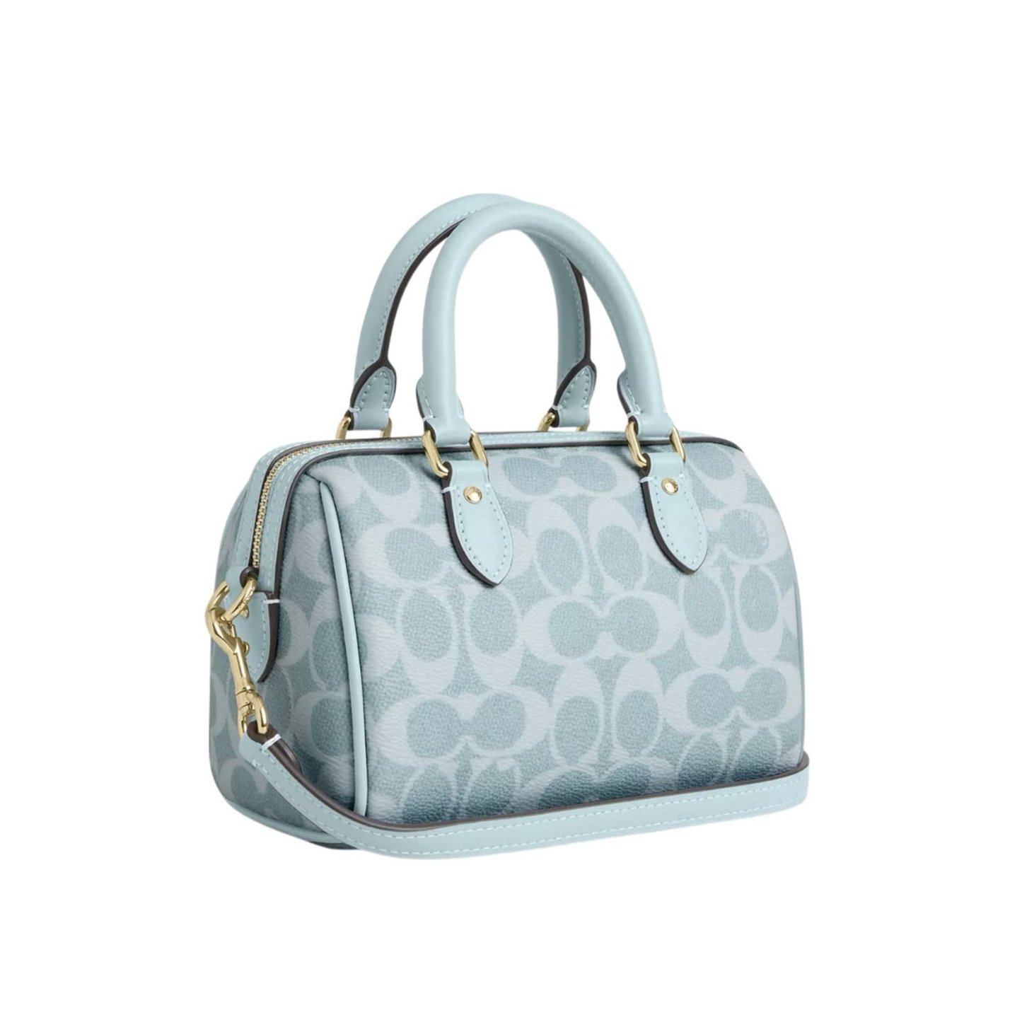 Coach Mini Rowan Crossbody Bag In Signature Canvas (Light Blue) - Light Blue - view 2