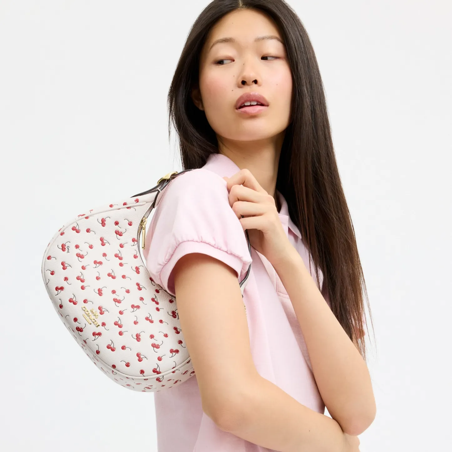 COACH®,Emily Shoulder Bag With Cherry Print,,Detail View