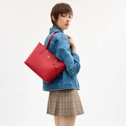 COACH®,Medium City Tote Bag,Red,Detail View