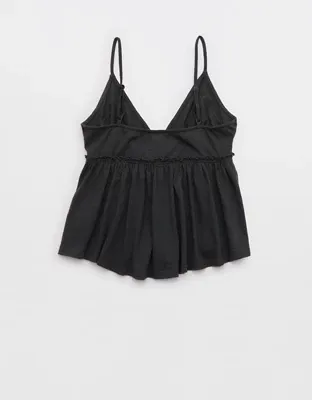 Aerie Happiest Babydoll Tank Top - Smoked Gray